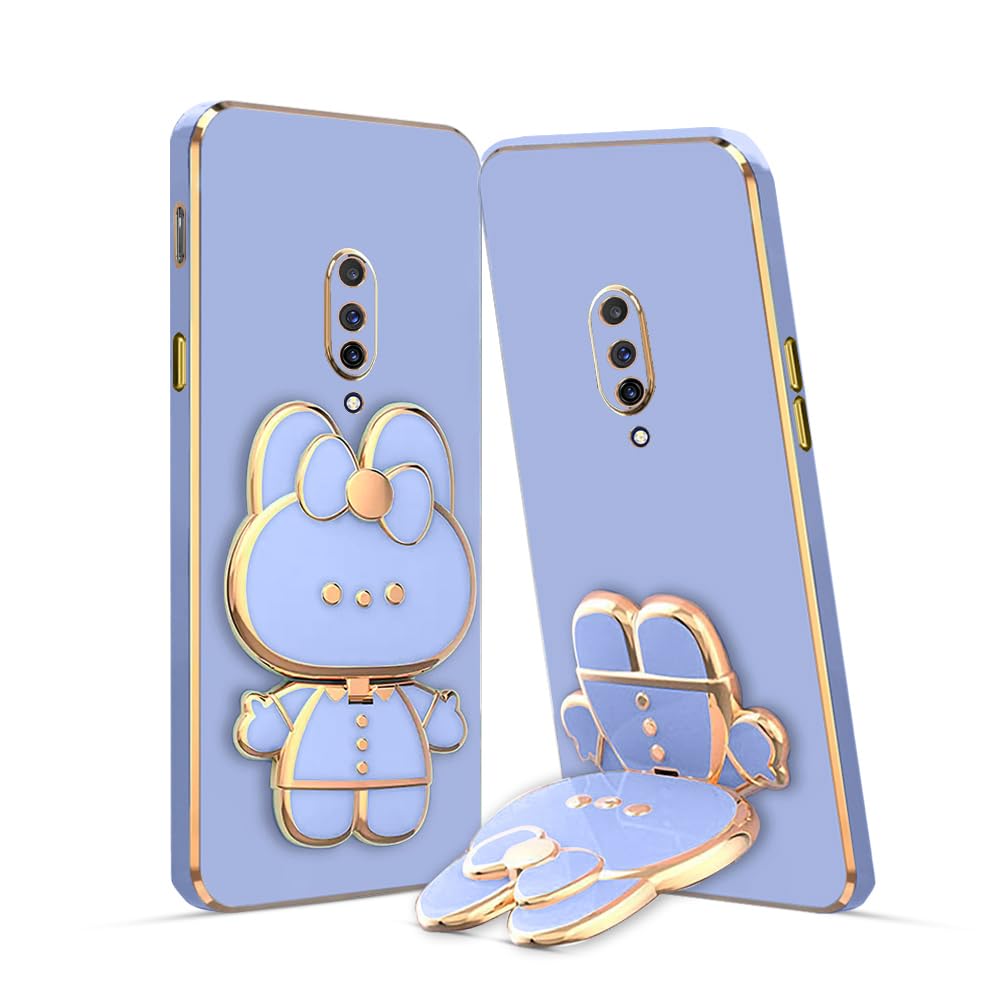 3D Cat Mobile Back Case with Stand For OnePlus 7 Pro| Stand and Mirror | Camera Protection | Electroplated |