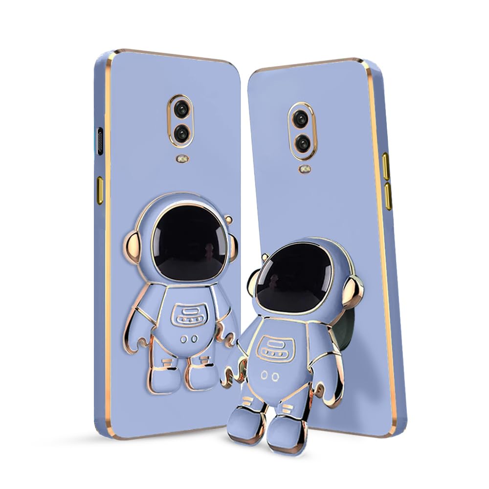 3D Astronaut Case for Folding Stand Back Case For OnePlus 6T | SOFT TPU Electropated Stand