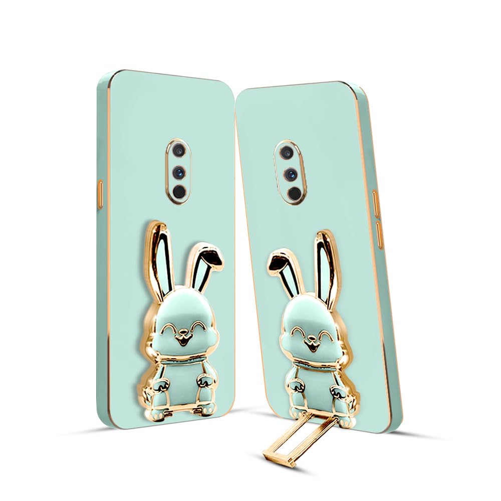 3D Bunny Mobile Poco Cover With Stand And Mirror For Poco F1| Soft TPU Electropated Stand