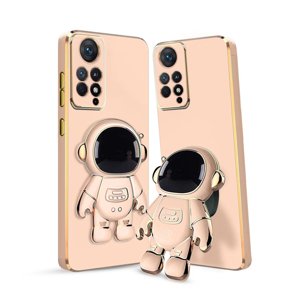 3D Astronaut Case for Folding Stand Back Case For Redmi Note 11 Pro | SOFT TPU Electropated Stand