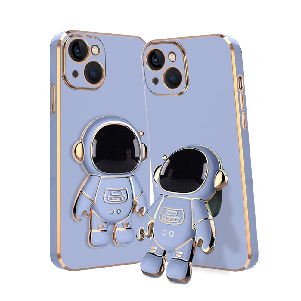 3D Astronaut Case for Folding Stand Back Case For iPhone 15 | SOFT TPU Electropated Stand