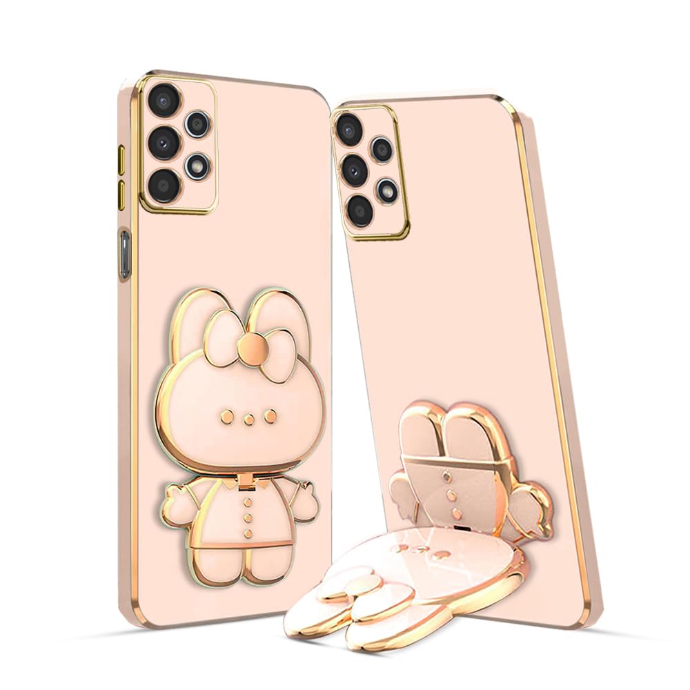 3D Cat Mobile Back Case with Stand For Samsung Galaxy A53| Stand and Mirror | Camera Protection | Electroplated |