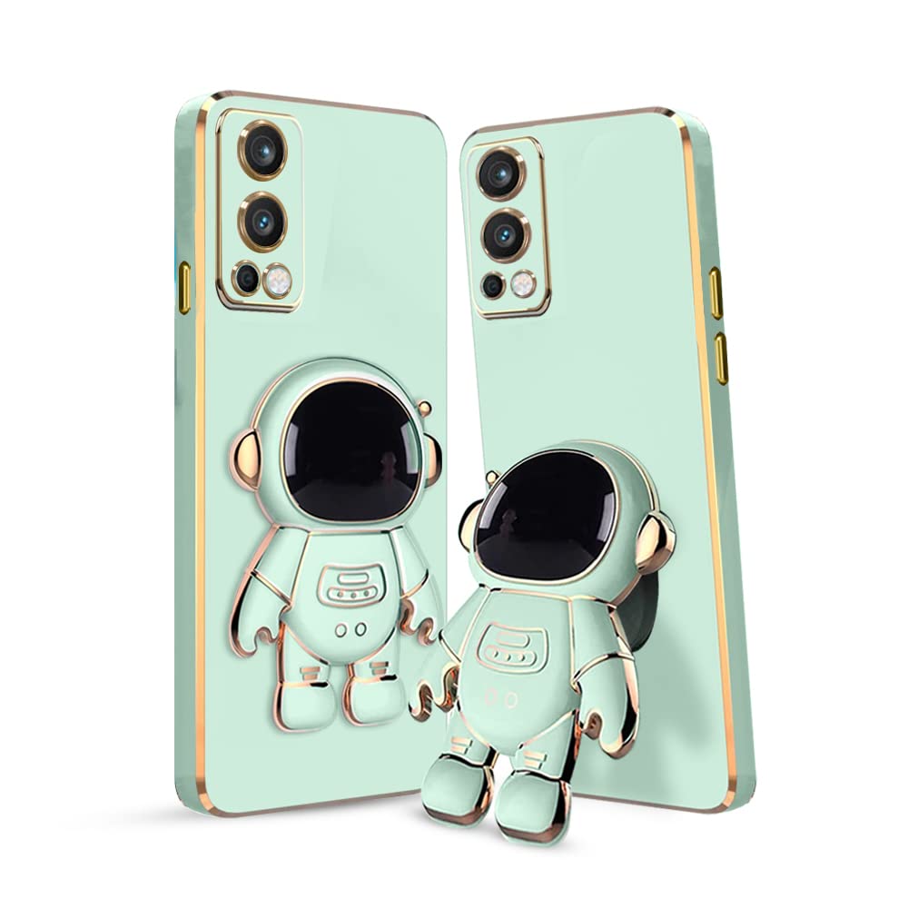 3D Astronaut Case for Folding Stand Back Case For OnePlus Nord 2 5G| SOFT TPU Electropated Stand.