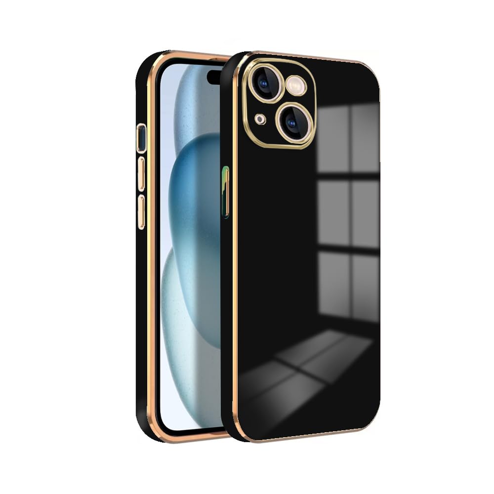 Premium 6D Chrome Back  Case  for iPhone 15 Plus |Slim & Stylish Case with Raised Lips & Camera Protection