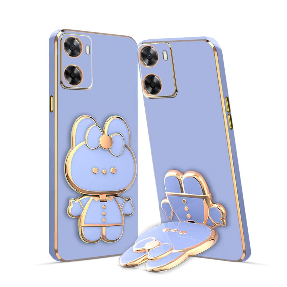 3D Cat Mobile Back Case with Stand For Oppo A57 4G | Stand and Mirror | Camera Protection | Electroplated |