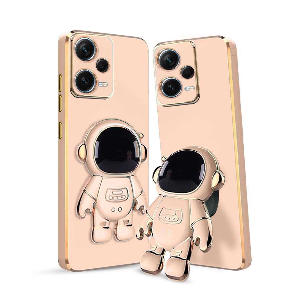 3D Astronaut Case for Folding Stand Back Case For Redmi Note 12 Pro 5G | SOFT TPU Electropated Stand