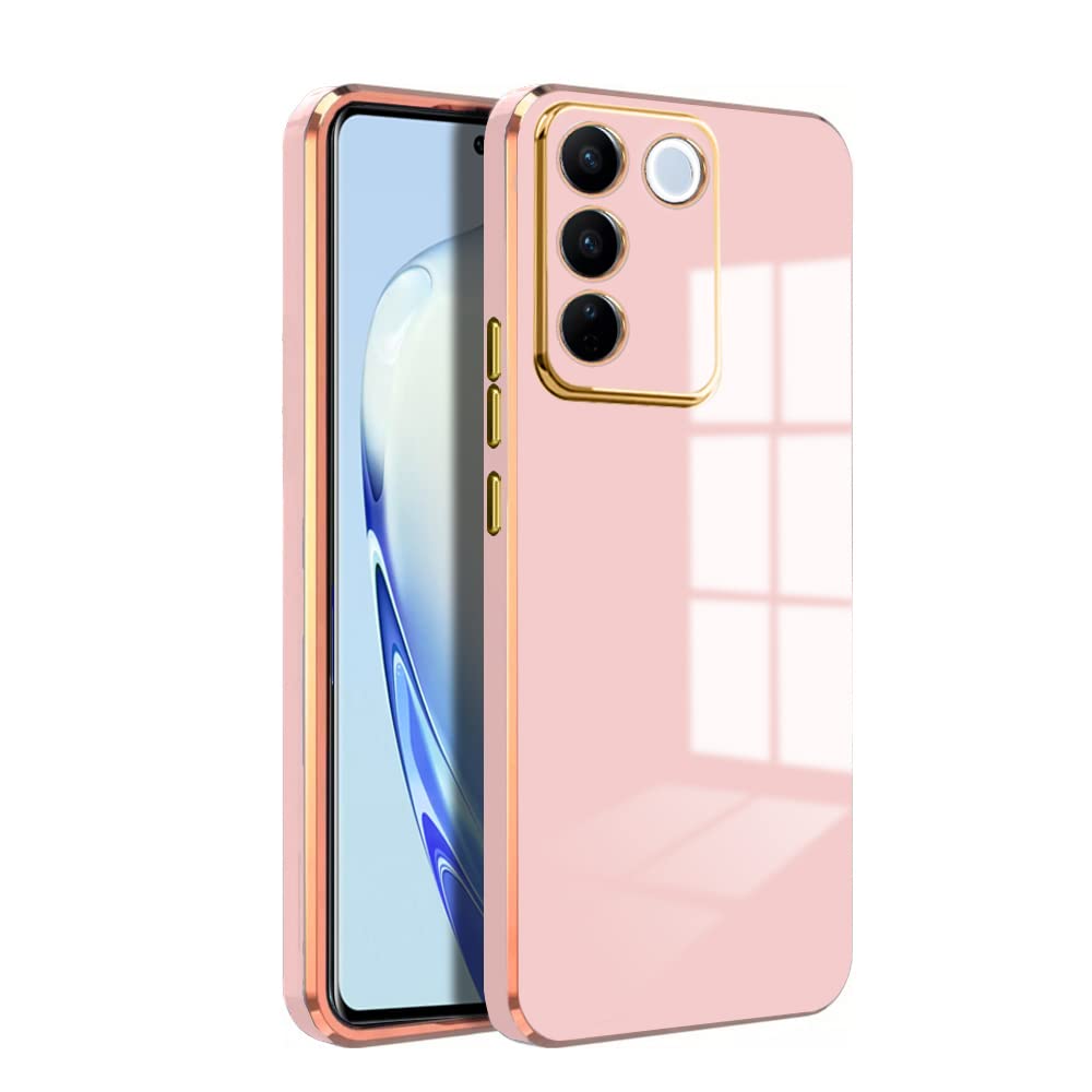 Premium 6D Chrome Back  Case  for Vivo V27 5G |Slim & Stylish Case with Raised Lips & Camera Protection   |