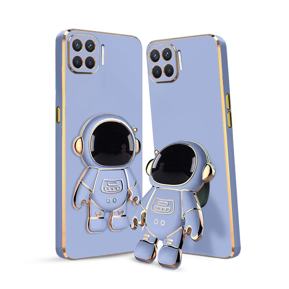 3D Astronaut Case for Folding Stand Back Case For Oppo F17 Pro | SOFT TPU Electropated Stand