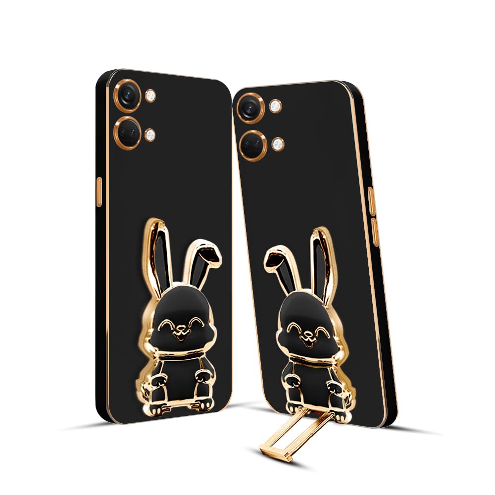 3D Bunny Mobile Oneplus Cover With Stand And Mirror For Oneplus NORD3| Soft TPU Electropated Stand