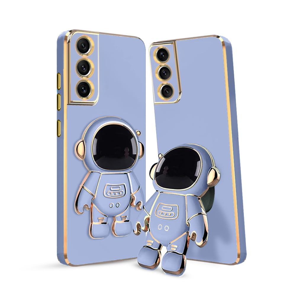 3D Astronaut Case for Folding Stand Back Case For Samsung S21 FE | SOFT TPU Electropated Stand