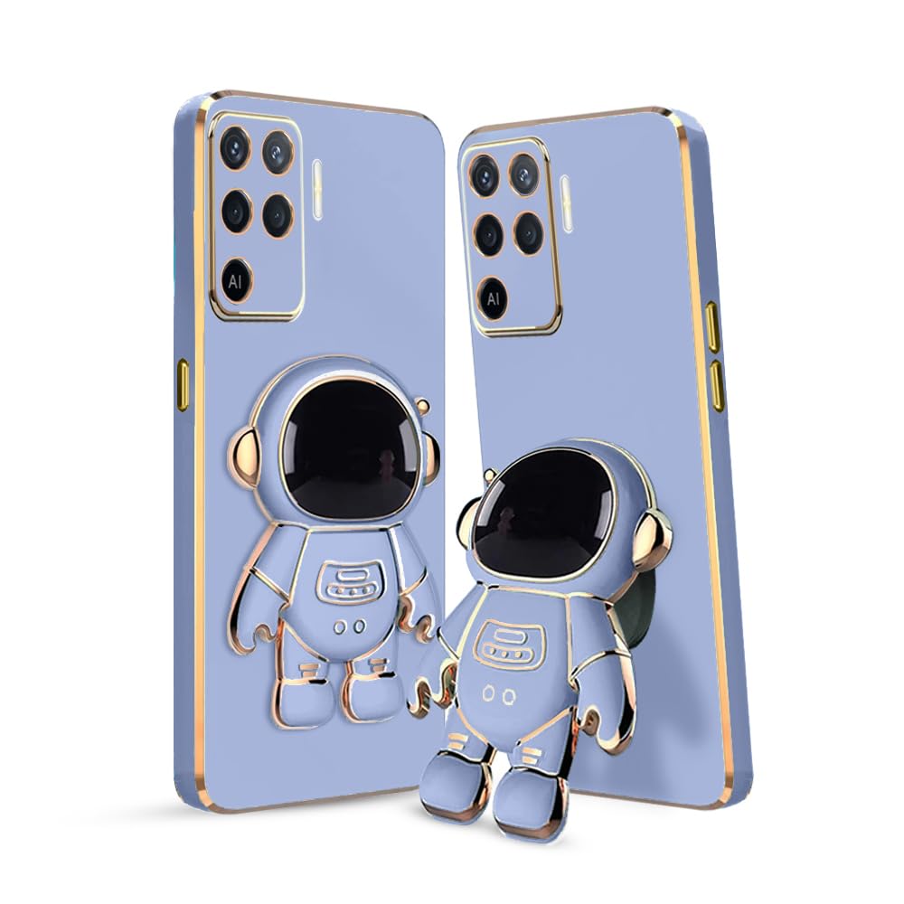 3D Astronaut Case for Folding Stand Back Case For Oppo F19 Pro | SOFT TPU Electropated Stand