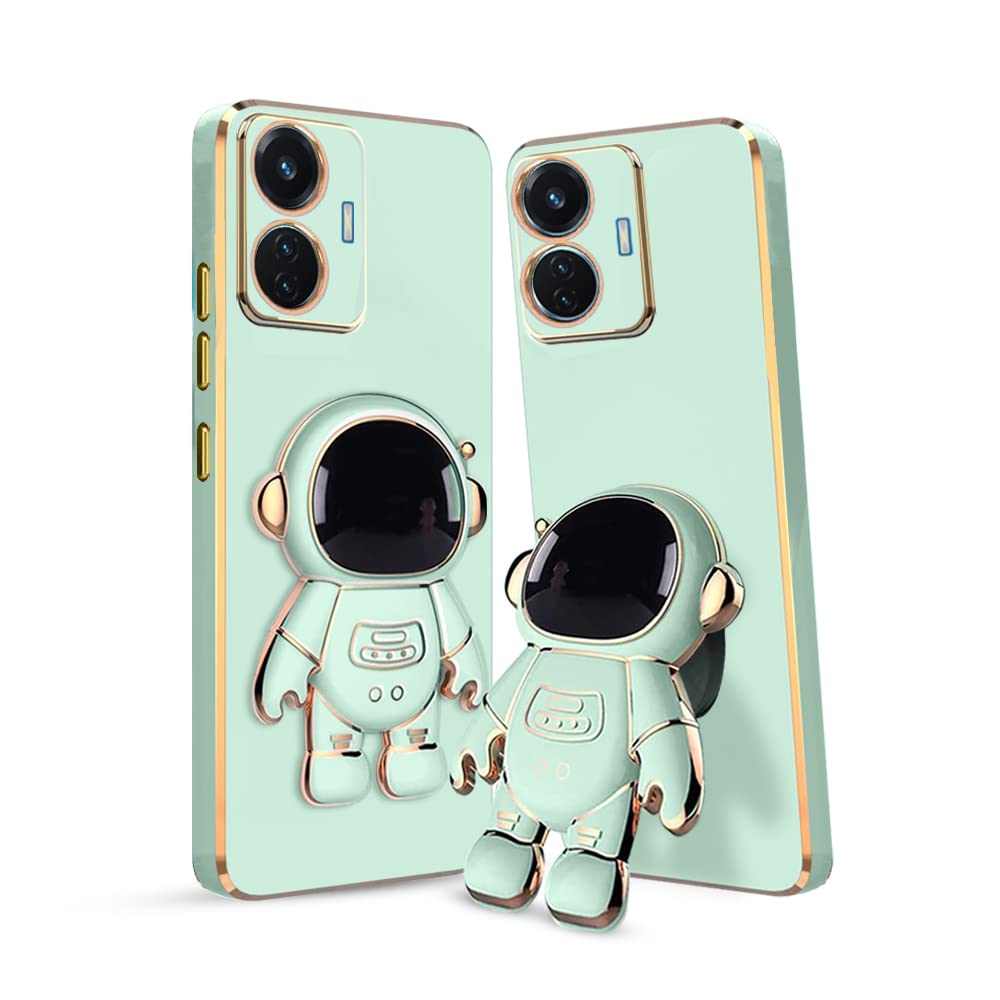 3D Astronaut Case for Folding Stand Back Case For Vivo T1 44W | SOFT TPU Electropated Stand