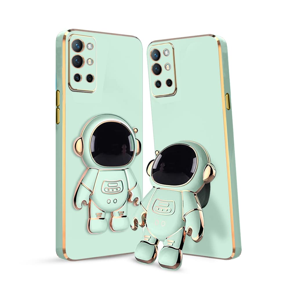 3D Astronaut Case for Folding Stand Back Case For OnePlus 9R | SOFT TPU Electropated Stand