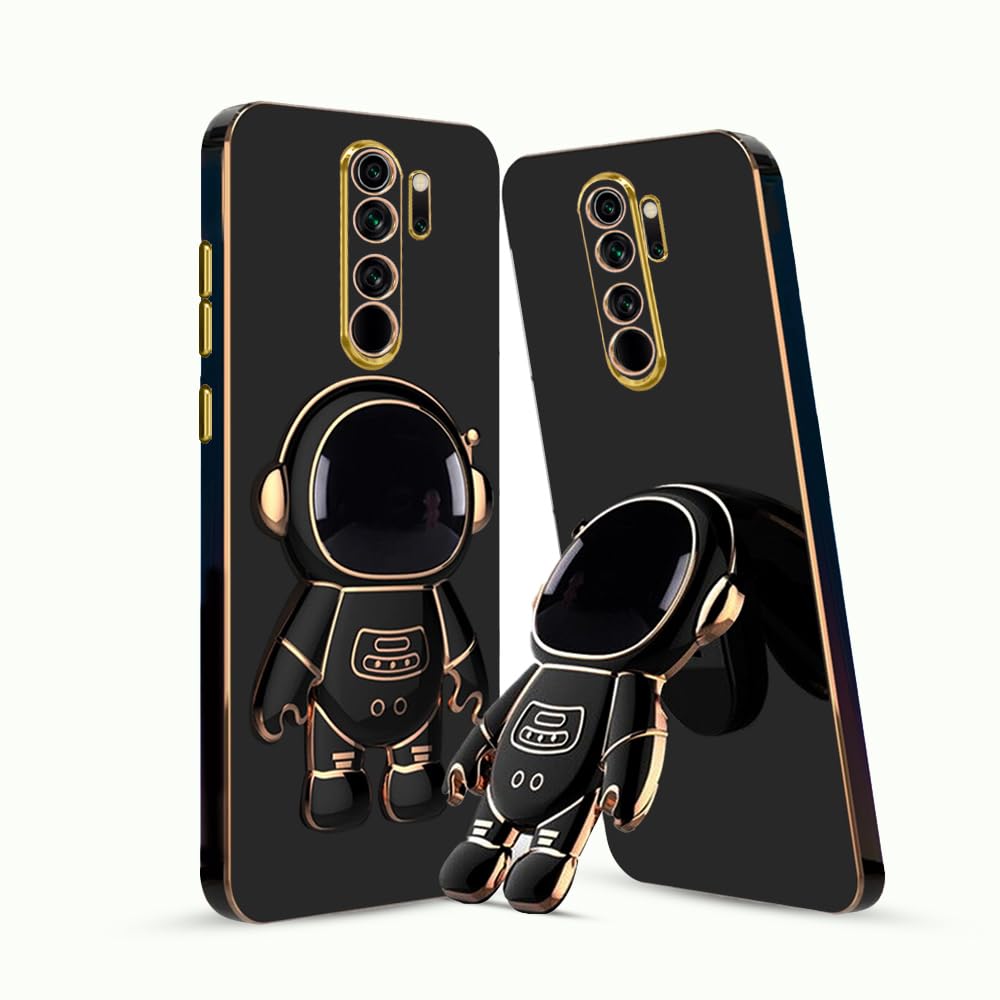 3D Astronaut Case for Folding Stand Back Case For Redmi MI Note 8 Pro | SOFT TPU Electropated Stand.