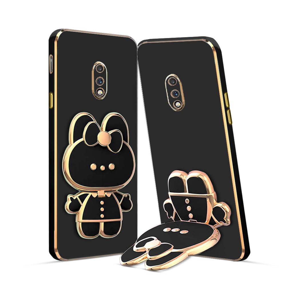 3D Cat Mobile Back Case with Stand For OnePlus 7| Stand and Mirror | Camera Protection | Electroplated |