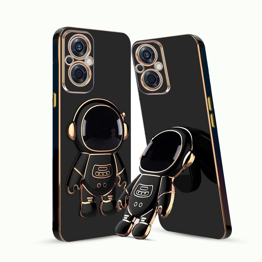 3D Astronaut Case for Folding Stand Back Case For Oppo F21 Pro 5G | SOFT TPU Electropated Stand.