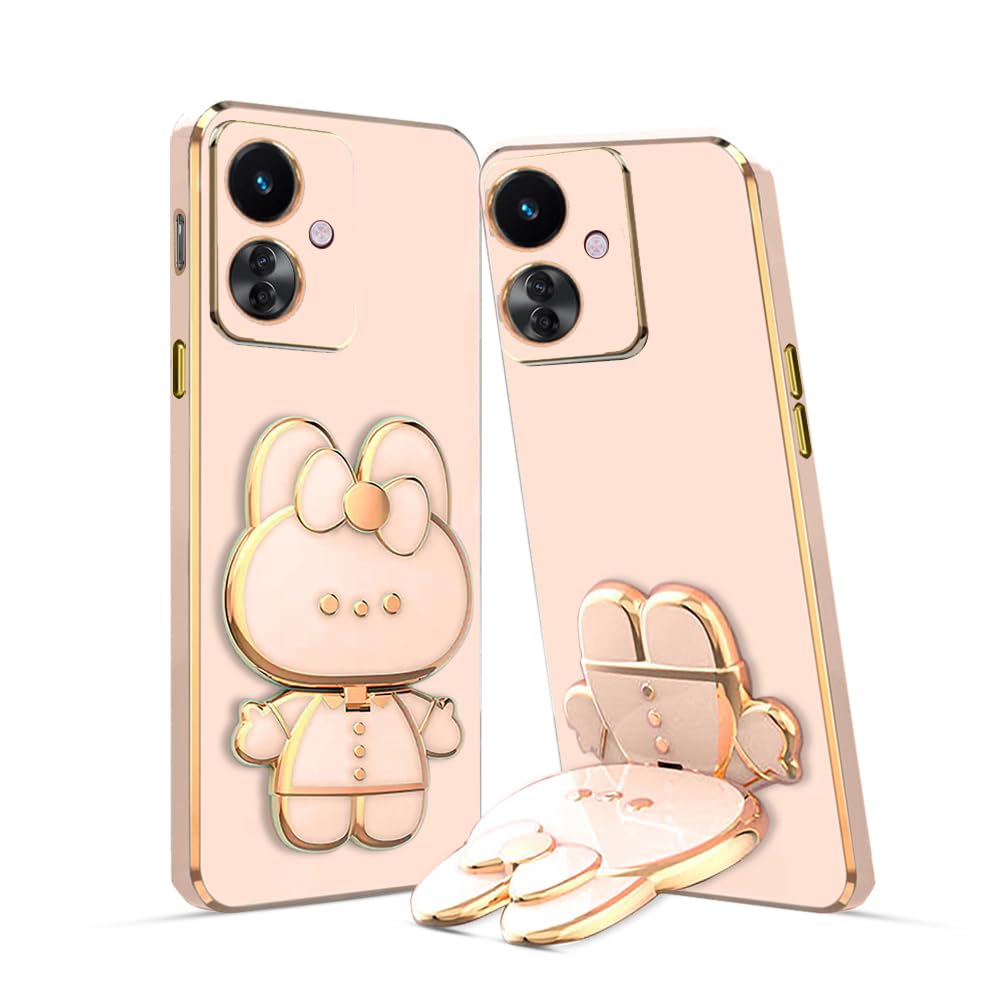 3D Cat Mobile Back Case with Stand For Oppo F25 Pro 5G | Stand and Mirror | Camera Protection | Electroplated |