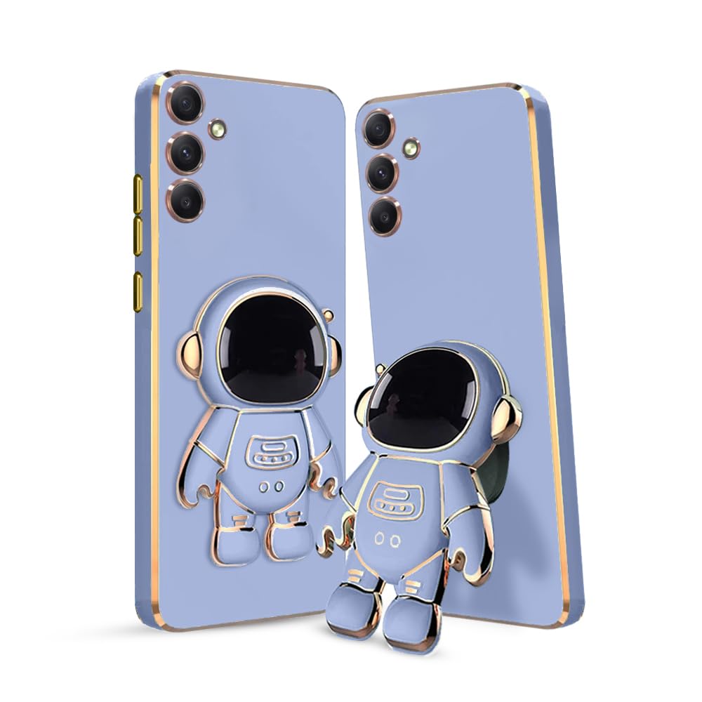 3D Astronaut Case for Folding Stand Back Case For Samsung Galaxy A54 5G | SOFT TPU Electropated Stand.