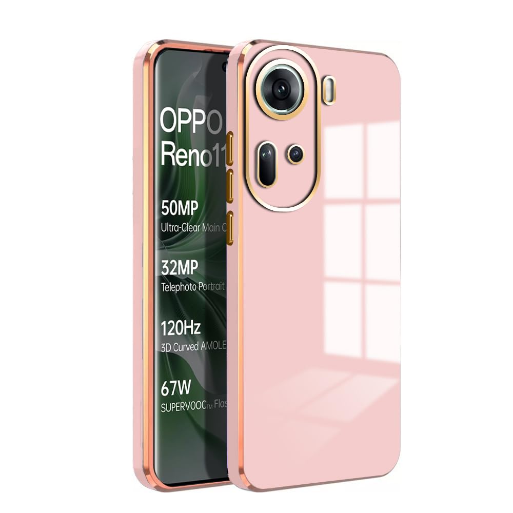 Premium 6D Chrome Back  Case  for Oppo Reno 11 5G |Slim & Stylish Case with Raised Lips & Camera Protection