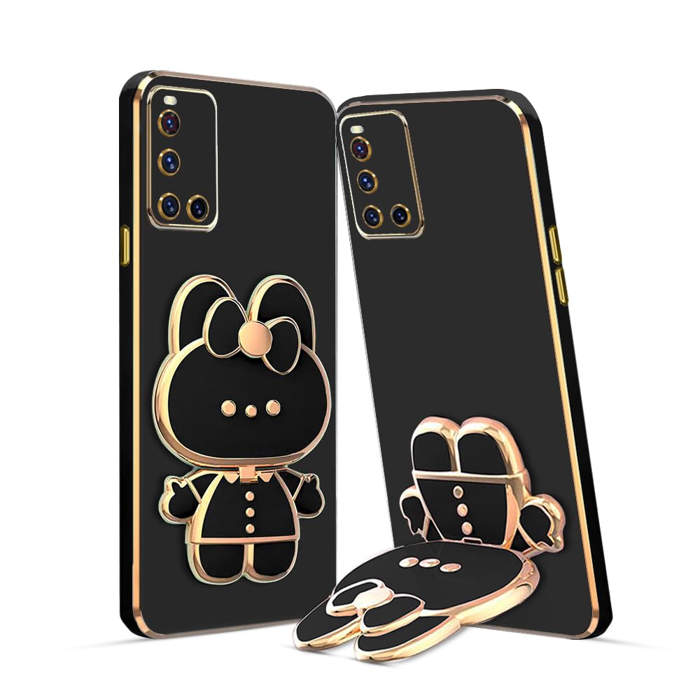 KARWAN®? 3D Cat Back Cases and Covers Compatible for Vivo V19 Kitty Cat Back Cover Case with Stand and Mirror | Camera Protection | Anti-Slip |