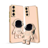 3D Astronaut Case for Folding Stand Back Case For Samsung S21 FE | SOFT TPU Electropated Stand