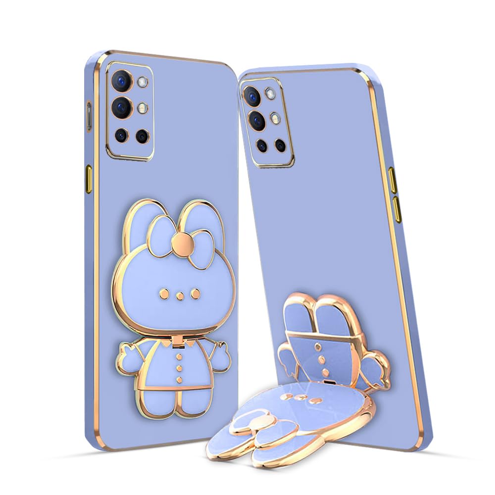 3D Cat Mobile Back Case with Stand For OnePlus 8T| Stand and Mirror | Camera Protection | Electroplated |