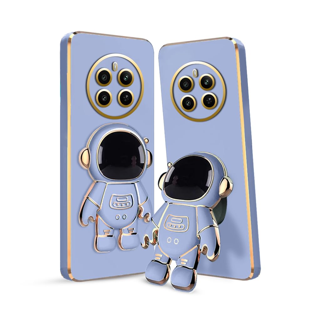 3D Astronaut Case for Folding Stand Back Case For  Realme 12 Plus 5G | SOFT TPU Electropated Stand