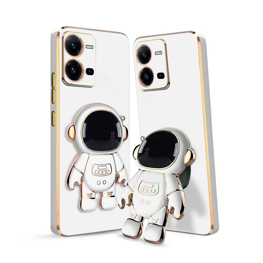 3D Astronaut Case for Folding Stand Back Case For Vivo Y35 | SOFT TPU Electropated Stand