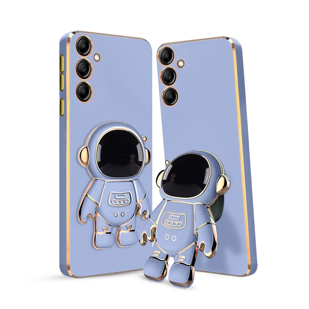 3D Astronaut Case for Folding Stand Back Case For Samsung M14 5G | SOFT TPU Electropated Stand