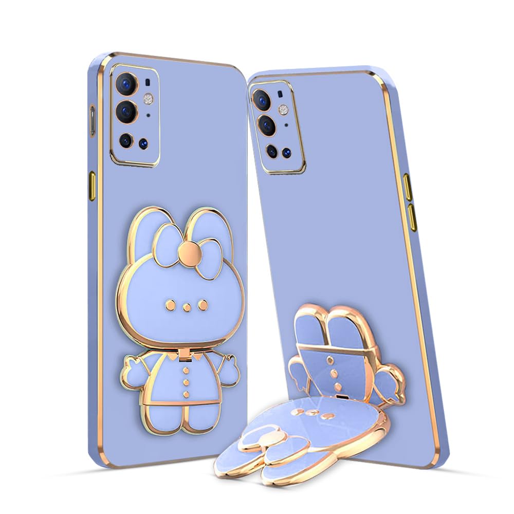 3D Cat Mobile Back Case with Stand For OnePlus 9 Pro 5G| Stand and Mirror | Camera Pro 5Gtection | Electroplated |