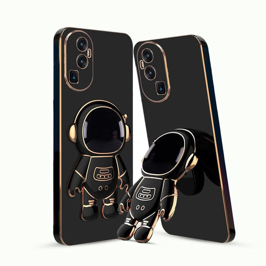 3D Astronaut Case for Folding Stand Back Case For Oppo Reno 10 Pro Plus | SOFT TPU Electropated Stand