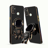 3D Astronaut Case for Folding Stand Back Case For Oppo A53 2020 | SOFT TPU Electropated Stand.