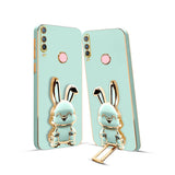 3D Bunny Mobile Vivo Cover With Stand And Mirror For Vivo Y17| Soft TPU Electropated Stand