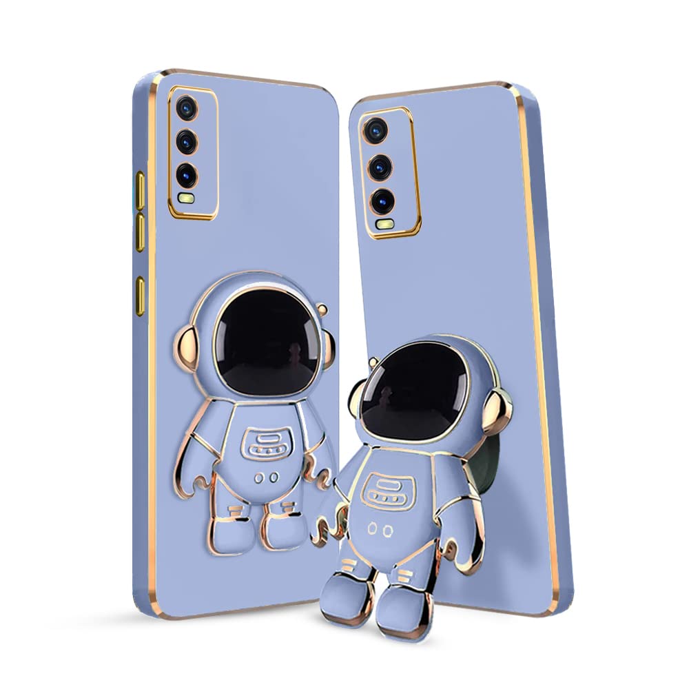 3D Astronaut Case for Folding Stand Back Case For Vivo Y20 | SOFT TPU Electropated Stand