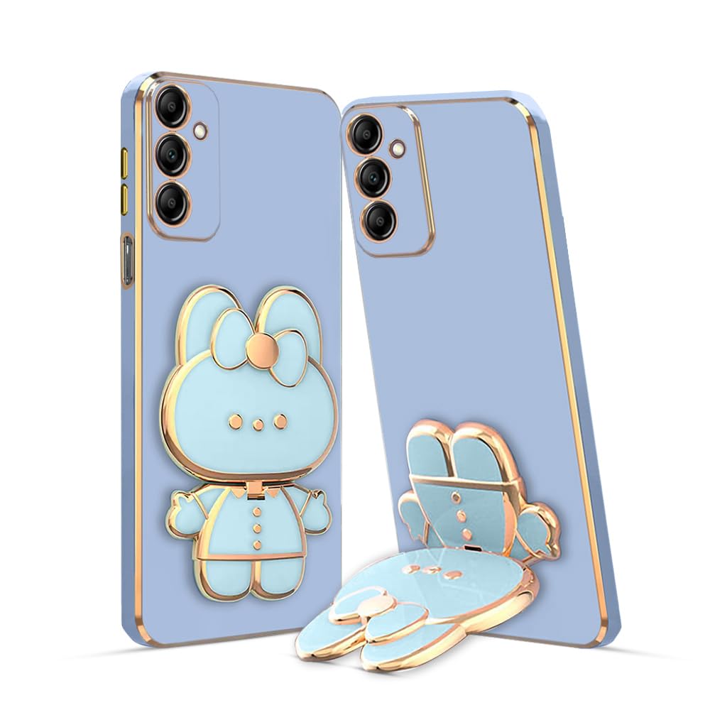 3D Cat Mobile Back Case with Stand For Samsung F55 stand Mirror | Camera Fusiontection | Electroplated