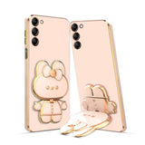 3D Cat Mobile Back Case with Stand For Samsung Galaxy S23 5G| Stand And Mirror|Camera Protection|Electroplated|