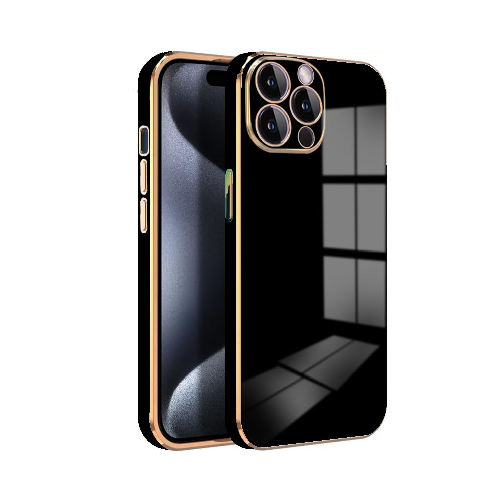 Premium 6D Chrome Back  Case  for iPhone 15 Pro |Slim & Stylish Case with Raised Lips & Camera Protection