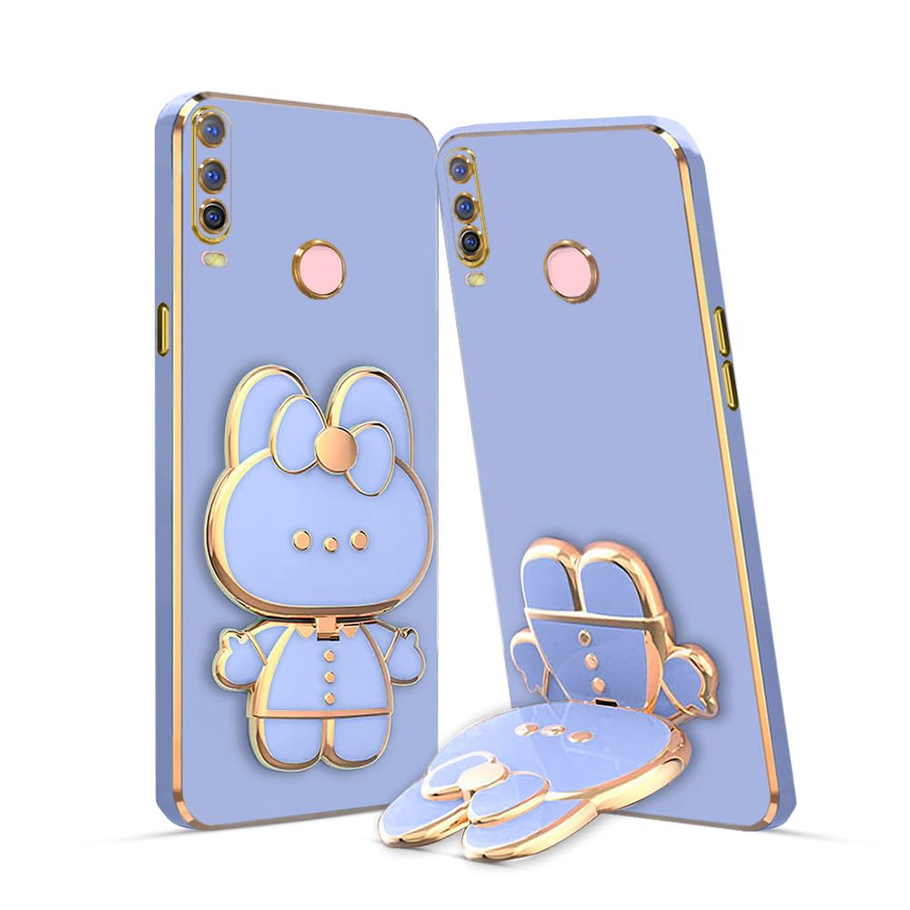 3D Cat Back Cases and Covers Compatible for Vivo Y17 Kitty Cat Back Cover Case with Stand and Mirror | Camera Protection | Anti-Slip |