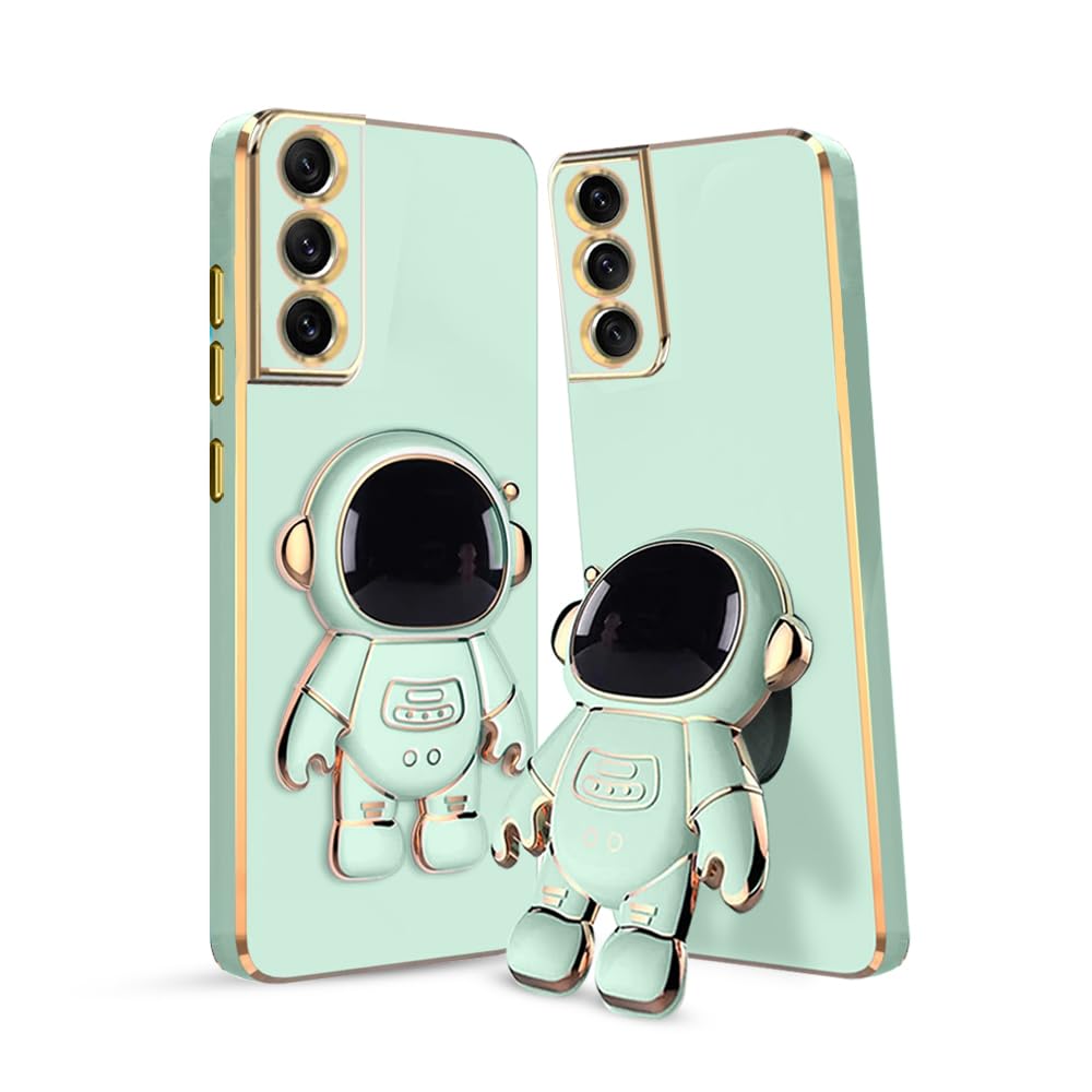 3D Astronaut Case for Folding Stand Back Case For Samsung S21 FE | SOFT TPU Electropated Stand