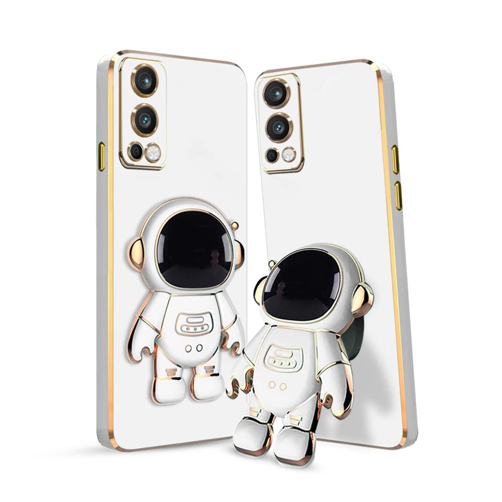 3D Astronaut Case for Folding Stand Back Case For OnePlus Nord 2 5G| SOFT TPU Electropated Stand.