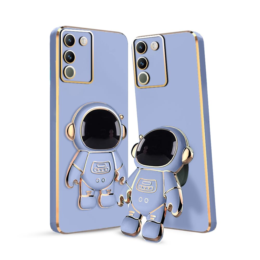 3D Astronaut Case for Folding Stand Back Case For  Vivo Y200| SOFT TPU Electropated Stand