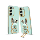 3D Bunny Mobile Moto Cover With Stand And Mirror For Moto G62| Soft TPU Electropated Stand