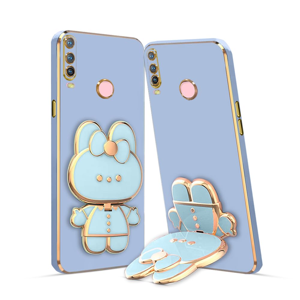 3D Cat Mobile Back Case with Stand For Vivo Y12 stand Mirror | Camera Protection | Electroplated