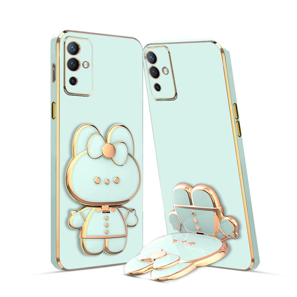 3D Cat Mobile Back Case with Stand For OnePlus 9| Stand and Mirror | Camera Protection | Electroplated |