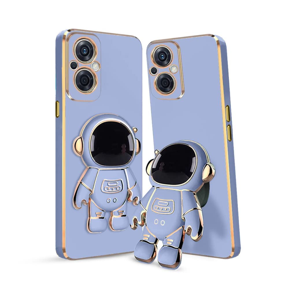 3D Astronaut Case for Folding Stand Back Case For Oppo F21 Pro 5G | SOFT TPU Electropated Stand