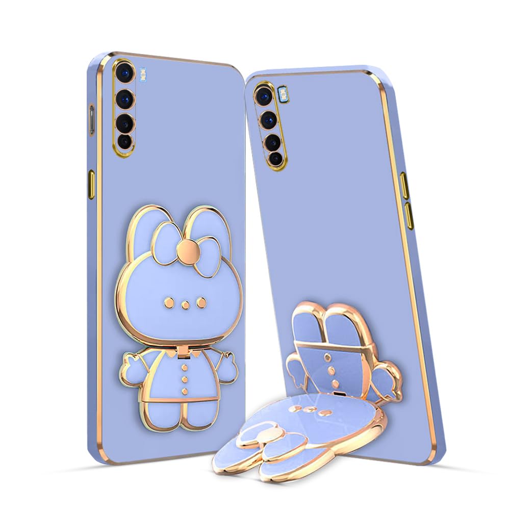 3D Cat Mobile Back Case with Stand For Realme 6 | Stand and Mirror | Camera Protection | Electroplated