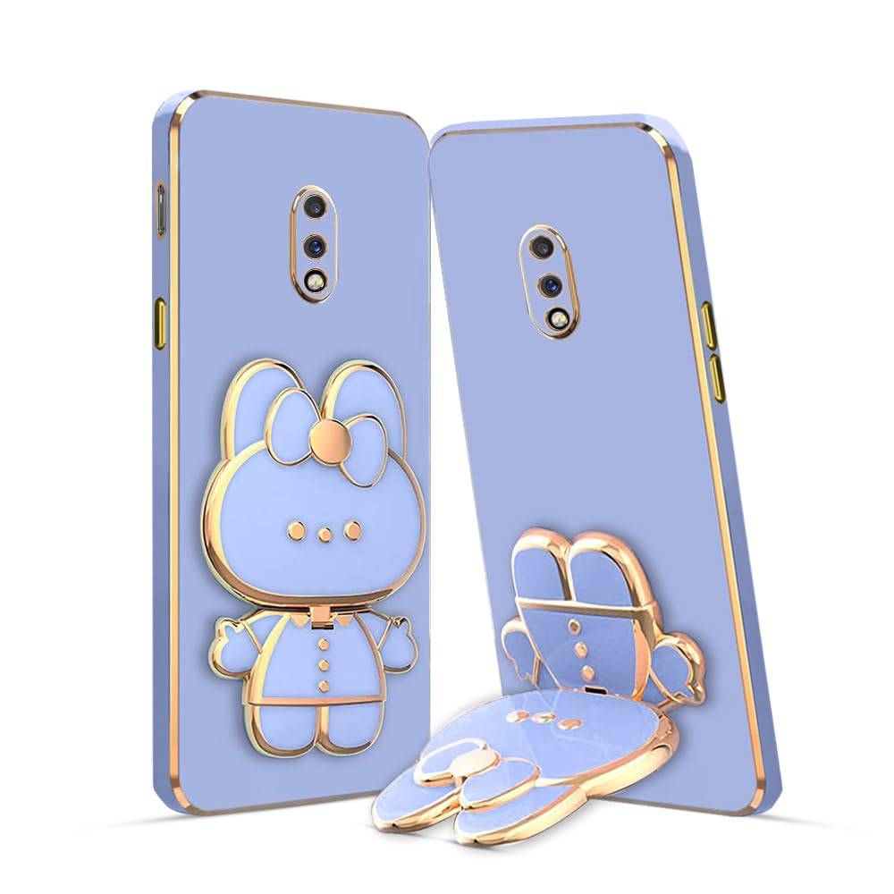 3D Cat Mobile Back Case with Stand For OnePlus 7| Stand and Mirror | Camera Protection | Electroplated |