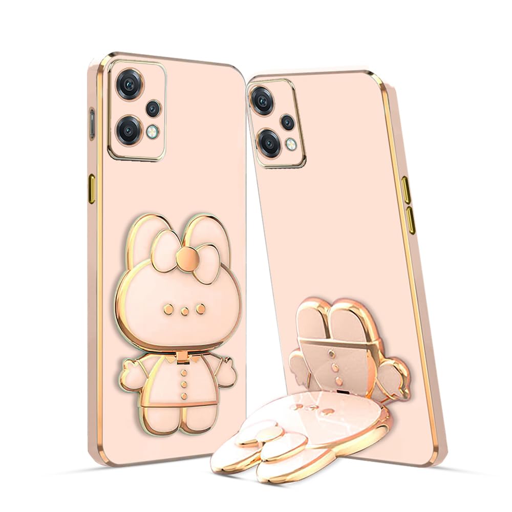 3D Cat Mobile Back Case with Stand For Oneplus Nord CE2 Lite | Stand and Mirror | Camera Protection | Electroplated