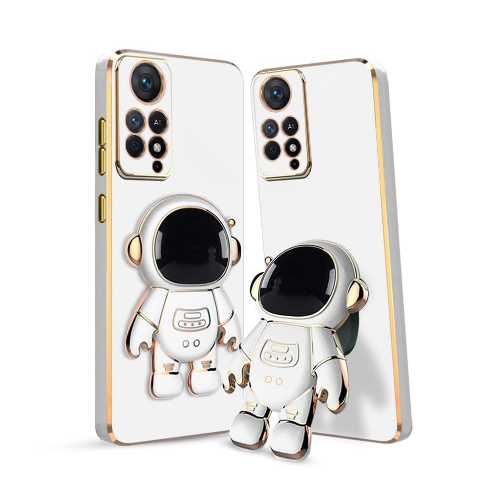 3D Astronaut Case for Folding Stand Back Case For Redmi Note 11 Pro Plus | SOFT TPU Electropated Stand