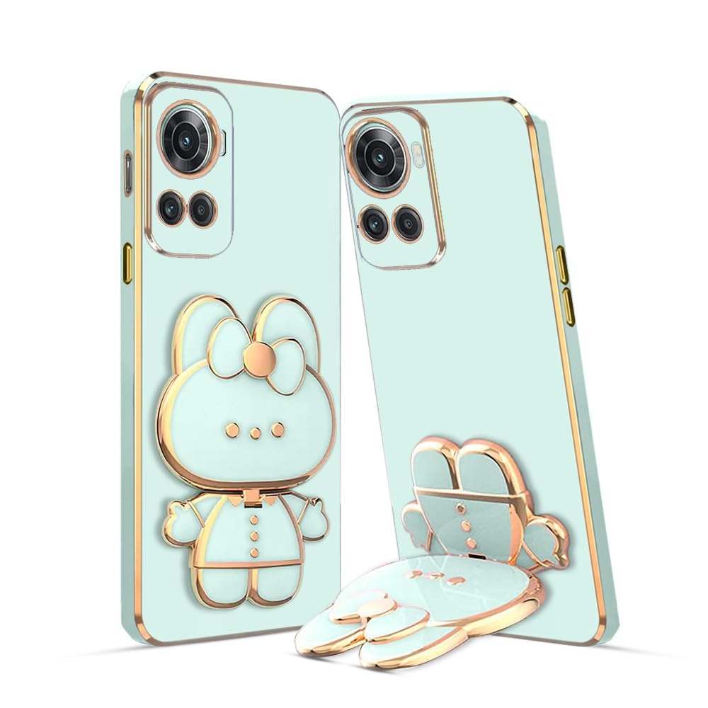 3D Cat Mobile Back Case with Stand For OnePlus 10R 5G| Stand and Mirror | Camera Protection | Electroplated |